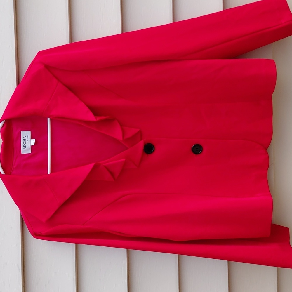 AROMA STUDIO Women's Red Blazer Size 14